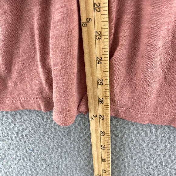 J Jill Top Womens Extra Large Blush Pink Slub Knit 3/4 Sleeve Pleat Lace Stretch - Picture 9 of 10